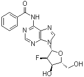 structure of CAS# 136834-20-3, N-Benzoyl-2'-deoxy-2'-fluoroadenosine;N-[9-[(2R,3R,4R,5R)-3-fluoro-4-hydroxy-5-(hydroxymethyl)oxolan-2-yl]purin-6-yl]benzamide