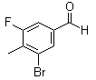 structure of CAS# 1370411-47-4, 3-Bromo-5-fluoro-4-methylbenzaldehyde