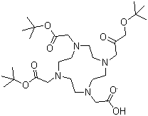 structure of CAS# 137076-54-1, Tri-tert-butyl 1,4,7,10-tetraazacyclododecane-1,4,7,10-tetraacetate;2-[4,7,10-tris[2-[(2-methylpropan-2-yl)oxy]-2-oxoethyl]-1,4,7,10-tetrazacyclododec-1-yl]acetic acid