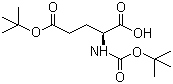 结构式 CAS# 13726-84-6, N-Boc-L-天冬氨酸-5-叔丁酯; 叔丁氧羰基-L-谷氨酸-5-叔丁酯