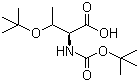 结构式 CAS# 13734-40-2, N-叔丁氧羰基-O-叔丁基-L-苏氨酸