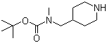 structure of CAS# 138022-04-5, tert-Butyl methyl(piperidin-4-ylmethyl)carbamate