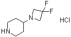 structure of CAS# 1380680-50-1, 4-(3,3-Difluoro-1-azetidinyl)piperidine hydrochloride (1:1)