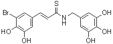 结构式 CAS# 1384426-12-3, (2E)-3-(3-溴-4,5-二羟基苯基)-N-[(3,4,5-三羟基苯基)甲基]-2-硫代丙烯酰胺