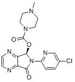 structure of CAS# 138680-08-7, (R)-Zopiclone;[(7R)-6-(5-chloropyridin-2-yl)-5-oxo-7H-pyrrolo[3,4-b]pyrazin-7-yl] 4-methylpiperazine-1-carboxylate