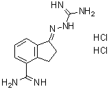 结构式 CAS# 138794-73-7, 2-[4-(氨基亚胺甲基)-2,3-二氢-1H-茚-1-亚基]肼甲脒二盐酸盐