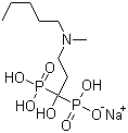 结构式 CAS# 138844-81-2, 伊班膦酸钠; (1-羟基-3-(甲基戊基氨基)丙叉)二膦酸单钠盐
