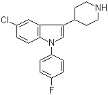 structure of CAS# 138900-27-3, 5-Chloro-1-(4-fluorophenyl)-3-(4-piperidinyl)-1H-indole