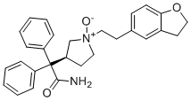 structure of CAS# 1391080-40-2, Darifenacin N-Oxide Impurity;(S)-2-[ 1-[2-(2,3-Dihydrobenzofuran-5-yl)ethyl]-1 -oxidopyrrolidin-3-yl]-2,2-diphenyl acetamide