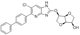 结构式 CAS# 1394371-71-1, (3R,3aR,6R,6aR)-6-[[6-氯-5-(4-苯基苯基)-1H-咪唑并[4,5-b]吡啶-2-基]氧基]-2,3,3a,5,6,6a-六氢呋喃并[3,2-b]呋喃-3-醇