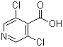 结构式 CAS# 13958-93-5, 3,5-二氯异烟酸; 3,5-二氯吡啶-4-羧酸