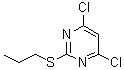 结构式 CAS# 1401318-10-2, 4,6-二氯-2-(丙硫基)嘧啶