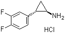 结构式 CAS# 1402222-66-5, (1R,2S)-2-(3,4-二氟苯基)环丙胺盐酸盐