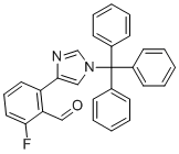 structure of CAS# 1402838-09-8, 2-Fluoro-6-(1-trityl-1H-imidazol-4-yl)benzaldehyde