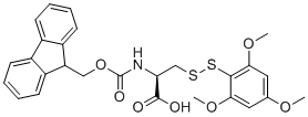 structure of CAS# 1403834-74-1, Fmoc-Cys(STmp)-OH;(2R)-2-(9H-fluoren-9-ylmethoxycarbonylamino)-3-[(2,4,6-trimethoxyphenyl)disulfanyl]propanoic acid