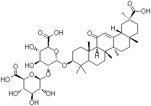 结构式 CAS# 1405-86-3, 甘草酸; 甘草甜素