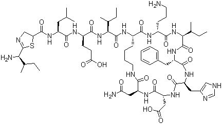结构式 CAS# 1405-87-4, 杆菌肽