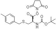 structure of CAS# 140842-91-7, (R)-[2-[(2,5-Dioxo-1-pyrrolidinyl)oxy]-1-[[[(4-methylphenyl)methyl]thio]methyl]-2-oxoethyl]carbamic acid 1,1-dimethylethyl ester