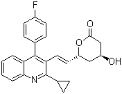 结构式 CAS# 141750-63-2, 匹伐他汀内酯; (4R,6S,E)-6-[2-[2-环丙基-4-(4-氟苯基)-3-喹啉基]乙烯基]-4-羟基四氢吡喃-2-酮