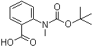 结构式 CAS# 141871-02-5, 2-[[叔丁氧羰基]甲基氨基]苯甲酸