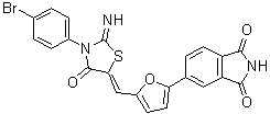 structure of CAS# 1420071-30-2, Bioymifi;5-[5-[[(5Z)-3-(4-Bromophenyl)-2-imino-4-oxo-5-thiazolidinylidene]methyl]-2-furanyl]-1H-isoindole-1,3(2H)-dione