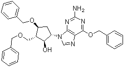 structure of CAS# 142217-77-4, (1S,2S,3S,5S)-5-(2-Amino-6-(benzyloxy)-9H-purin-9-yl)-3-(benzyloxy)-2-(benzyloxymethyl)cyclopentanol