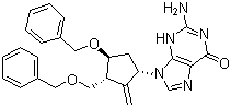 structure of CAS# 142217-81-0, 2-Amino-1,9-dihydro-9-[(1S,3R,4S)-4-(benzyloxy)-3-(benzyloxymethyl)-2-methylenecyclopentyl]-6H-purin-6-one