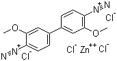 structure of CAS# 14263-94-6, Fast Blue B;3,3'-Dimethoxybiphenyl-4,4'-di(diazonium) zinc chloride