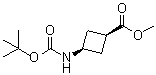 structure of CAS# 142733-63-9, cis-Methyl 3-(tert-butoxycarbonylamino)cyclobutanecarboxylate