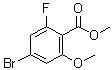 结构式 CAS# 1427415-25-5, 4-溴-2-氟-6-甲氧基苯甲酸甲酯
