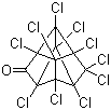 structure of CAS# 143-50-0, Chlordecone;Clordecone; Compound 1189; Decachloroketone; Decachlorooctahydro-1,3,4-metheno-2H-cyclobuta[cd]pentalen-2-one