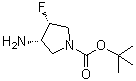 结构式 CAS# 1431720-86-3, (3R,4S)-rel-3-氨基-4-氟-1-吡咯烷羧酸叔丁酯