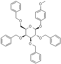 结构式 CAS# 143536-99-6, 4-甲氧基苯基 2,3,4,6-四-O-苄基-beta-D-吡喃半乳糖苷