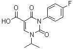 structure of CAS# 1437323-26-6, 3-(4-Fluorophenyl)-1,2,3,4-tetrahydro-1-(1-methylethyl)-2,4-dioxo-5-pyrimidinecarboxylic acid