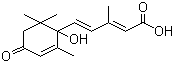 structure of CAS# 14375-45-2, Abscisic acid;(+/-)-Abscisic acid; (2-cis,4-trans)-5-(1-Hydroxy-2,6,6-trimethyl-4-oxo-2-cyclohexen-1-yl)-3-methyl-2,4-pentadienoic acid; ABA