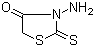 结构式 CAS# 1438-16-0, N-氨基绕丹宁; 3-氨基硫氧噻唑烷