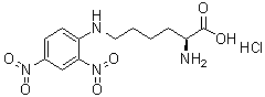 结构式 CAS# 14401-10-6, N6-(2,4-二硝基苯基)-L-赖氨酸盐酸盐