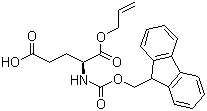 structure of CAS# 144120-54-7, Fmoc-L-glutamic acid 1-allyl ester;Fmoc-Glu-OAll