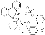 structure of CAS# 1445085-82-4, [2'-(Amino)[1,1'-biphenyl]-2-yl][dicyclohexyl(2',6'-dimethoxy[1,1'-biphenyl]-2-yl)phosphine](methanesulfonato)palladium;SPhos Pd G3