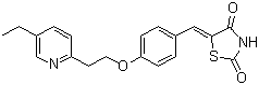 structure of CAS# 144809-28-9, 5-{4-[2-(5-Ethyl-2-pyridinyl)ethoxyl]benzylene}-2,4-thiazolidinedione