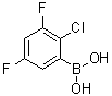 结构式 CAS# 1451393-37-5, (2-氯-3,5-二氟苯基)硼酸