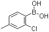 structure of CAS# 145349-62-8, 2-Chloro-4-methylphenylboronic acid