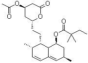 structure of CAS# 145576-25-6, Simvastatin acetate ester;4'-Acetylsimvastatin