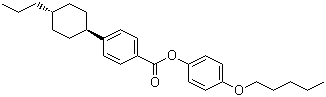 结构式 CAS# 145861-33-2, 4-反式-(4-丙基环己基苯甲酸)对戊氧基苯酚酯