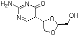 structure of CAS# 145918-75-8, Troxacitabine;4-Amino-1-[(2S)-2-(hydroxymethyl)-1,3-dioxolan-4-yl]pyrimidin-2-one