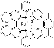 structure of CAS# 145926-28-9, Chloro[(R)-(+)-2,2'-bis(diphenylphosphino)-1,1'-binaphthyl](p-cymene)ruthenium(II) chloride;(R)-RuCl[(p-cymene(BINAP)Cl