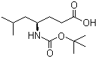 结构式 CAS# 146453-32-9, (R)-4-(叔丁氧羰基)氨基-6-甲基庚酸