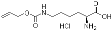 结构式 CAS# 147529-99-5, 6-N-烯丙氧基羰基-L-赖氨酸盐酸盐; (S)-6-烯丙氧基羰基氨基-2-氨基己酸盐酸盐