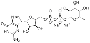 structure of CAS# 148296-47-3, Guanosine 5'-diphospho-beta-L-fucose sodium salt;disodium;[[(2R,3S,4R,5R)-5-(2-amino-6-oxo-1H-purin-9-yl)-3,4-dihydroxyoxolan-2-yl]methoxy-oxidophosphoryl] [(2R,3S,4R,5S,6S)-3,4,5-trihydroxy-6-methyloxan-2-yl] phosphate