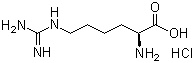 structure of CAS# 1483-01-8, L(+)-Homoarginine hydrochloride;(S)-2-Amino-6-guanidinohexanoic acid hydrochloride
